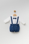 Erkek Bebek Şortlu Salopet Takım-13652 - NAVY BLUE/LACİVERT - 18-24 AY - OVERALL SET OF 2