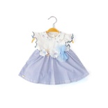 Kız Bebek Elbise-12808 - BLUE/MAVİ - 6 AY - DRESS