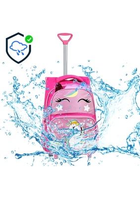 Çantaland Çekçekli Pembe Unicorn Baskılı, Ortopedik Sırt Özellikli, Ilkokul Çantası + Beslenme Çantası