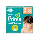 Prima Aktif Bebek Ekonomik Paket 3 Beden 6-10 Kg 62 Adet