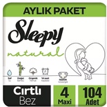 Sleepy Bebek Bezi Natural Beden:4 (7-14KG) Maxi 104 Adet Ultra Pk