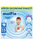 Molfix Bebek Bezi 5 Beden Junior Hiper Ekonomi Paketi 156 Adet