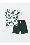 Luggi Baby Erkek Çoçuk Desenli Penye 2 İplik T-Shirt-Şort 2'Li Takim