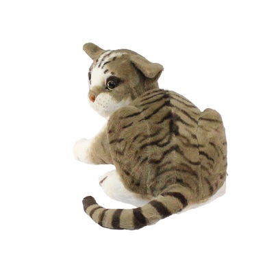 Miyavlayan Sesli Gerçekçi Kedi Peluş Oyuncak 20-30 cm 1 adet
