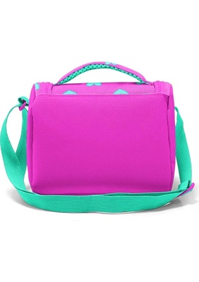 Coral High Kids Neon Pembe Su Yeşili Kalp Desenli Thermo Beslenme Çantası 11806