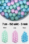 Wellgro 7 Cm Top Havuzu Topu 150 Adet Mint, Pembe, Mavi