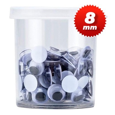 Puti Oynar Göz Siyah 8mm Tüp 12'Li Paket